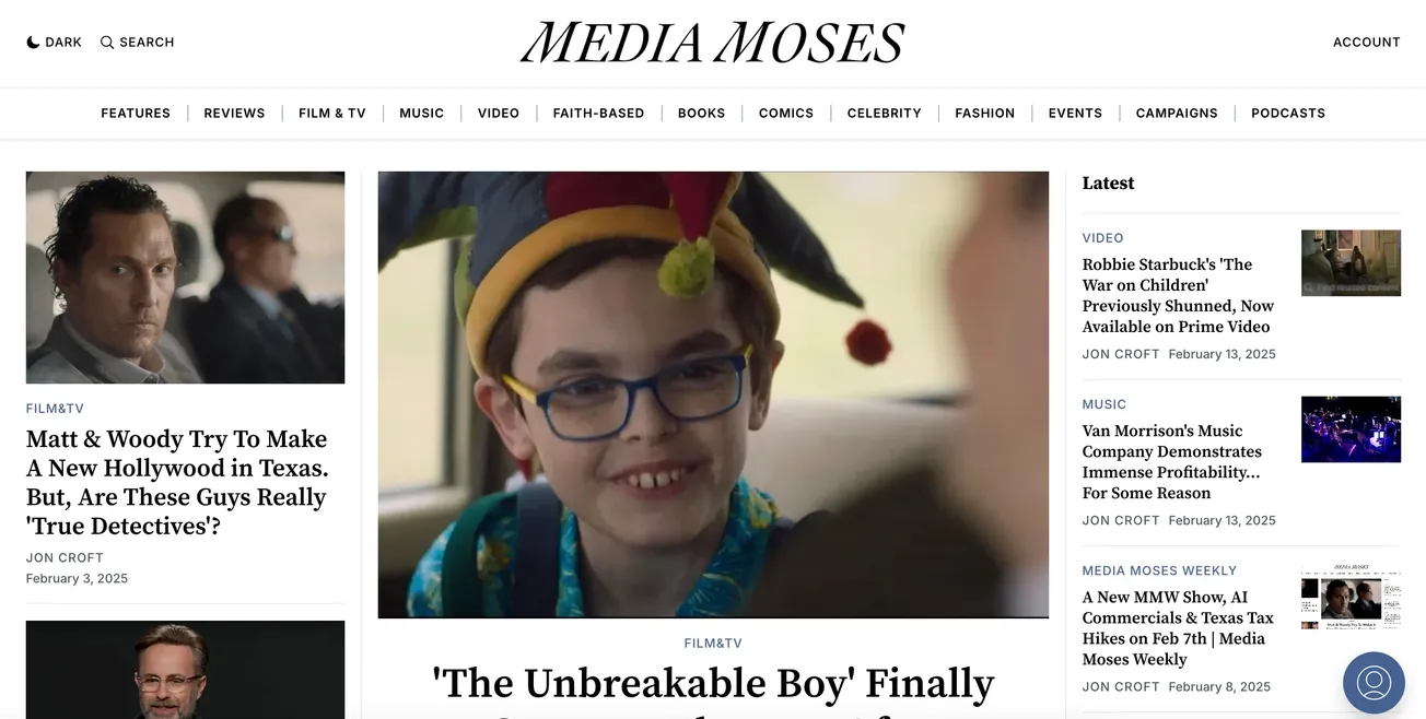 An Unbreakable Film, Van Morrison Wins & War on Children Comes To Streaming - Feb 14 - Media Moses Weekly